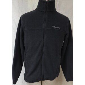 Columbia Womens Medium Black Full Zip Pockets Logo Zip Pockets Fleece Jacket